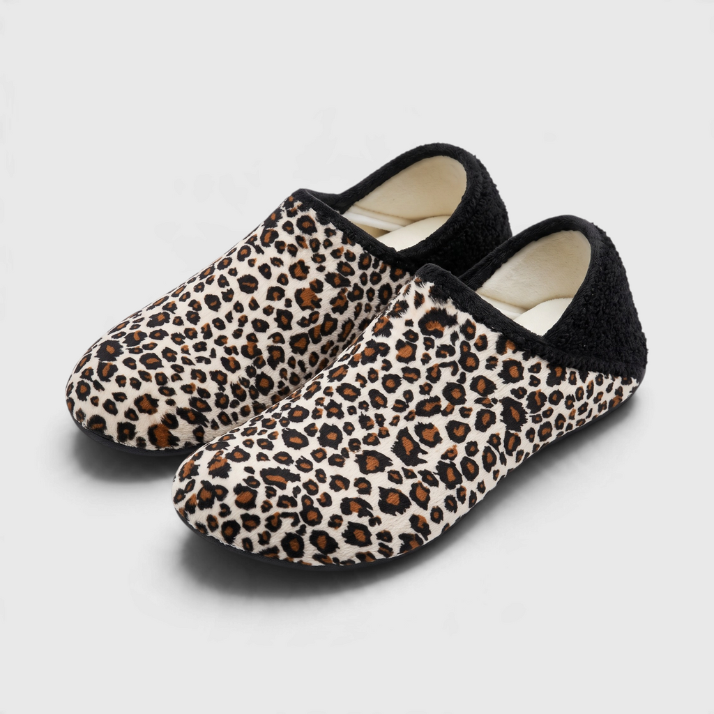 Chaussons Plats Souples Pieds Larges — Maille Côtelée Douce & Semelle Caoutchouc Antidérapante
