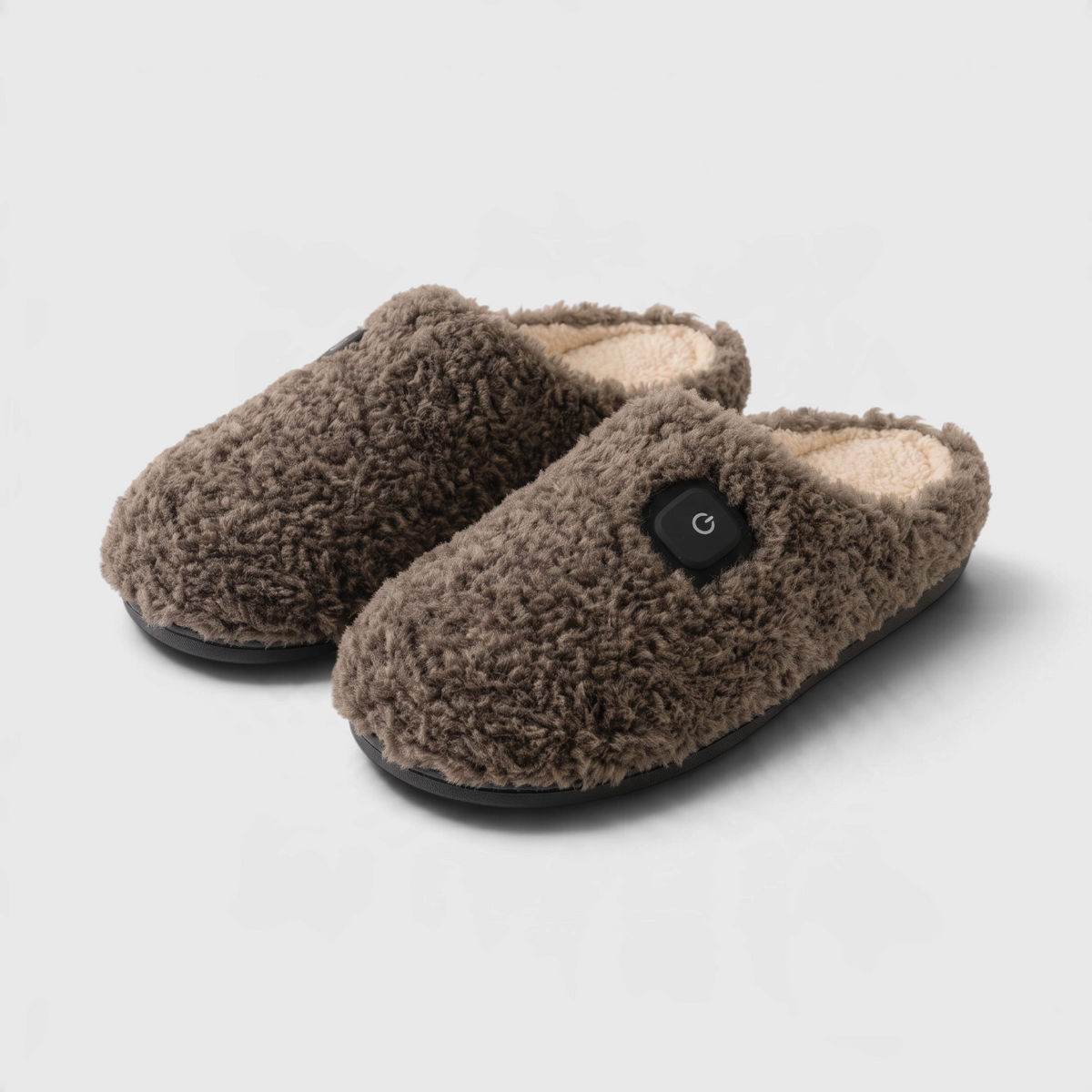 Chaussons chauffants électriques rechargeables pour femme – Mules d'intérieur thermiques en polaire bouclée avec minuterie, doux et ultra confortables