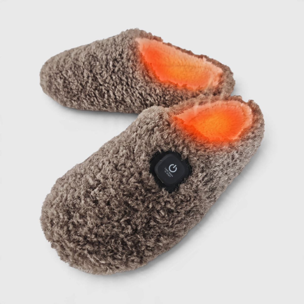 Chaussons chauffants électriques rechargeables pour femme – Mules d'intérieur thermiques en polaire bouclée avec minuterie, doux et ultra confortables