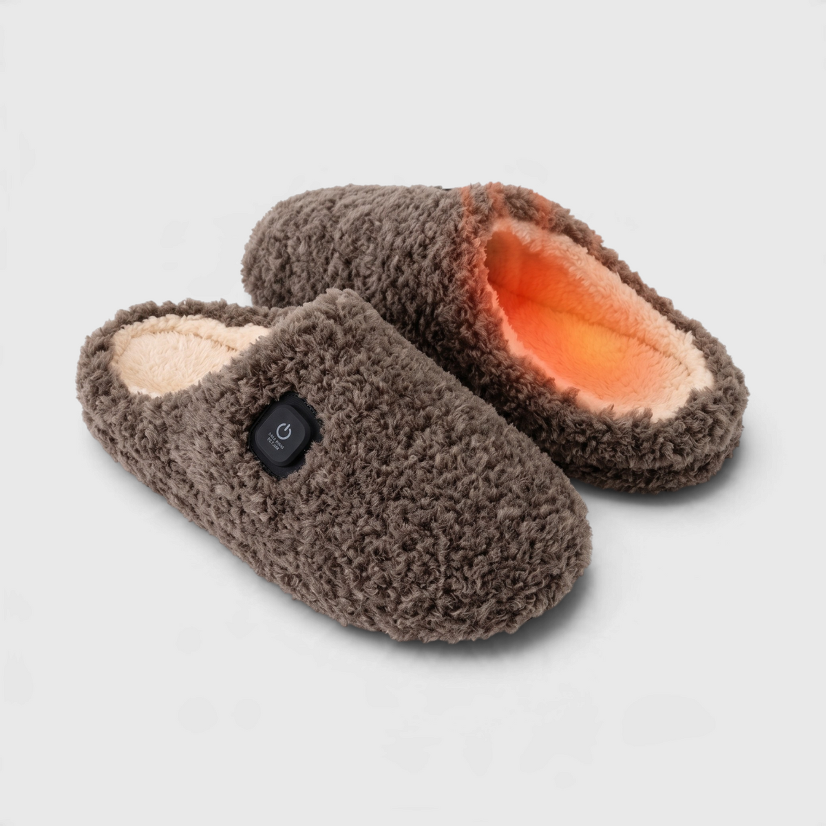 Chaussons chauffants électriques rechargeables pour femme – Mules d'intérieur thermiques en polaire bouclée avec minuterie, doux et ultra confortables