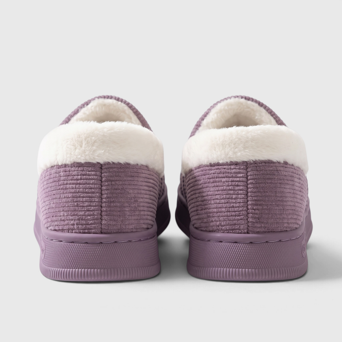 Chaussons femme fermés en velours côtelé matelassé – Pantoufles d'hiver chaudes et douces à semelle épaisse antidérapante