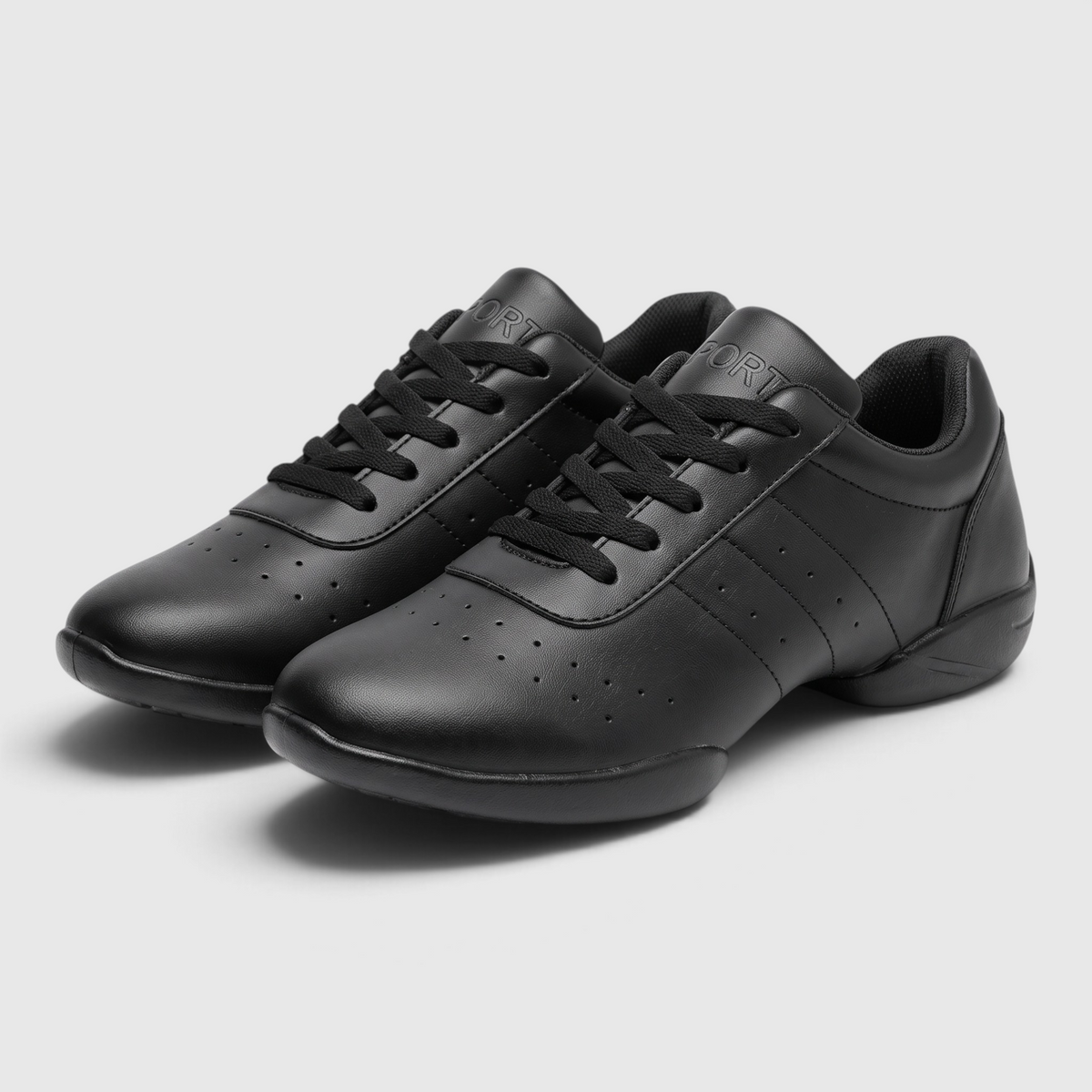 Chaussures de danse et cheerleading femme à semelle scindée – Baskets souples en cuir synthétique perforé pour jazz, fitness, studio et entraînement