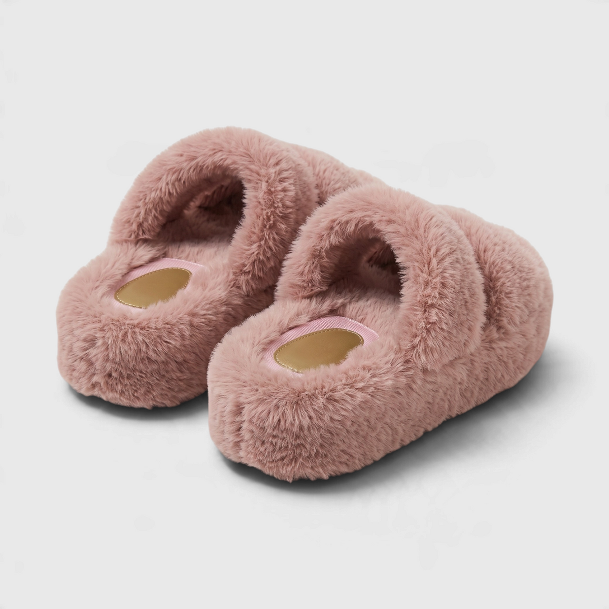 Claquettes Mules Plateforme en Fausse Fourrure Pelucheuse à Double Bride – Douceur, Moelleux & Maison Femme