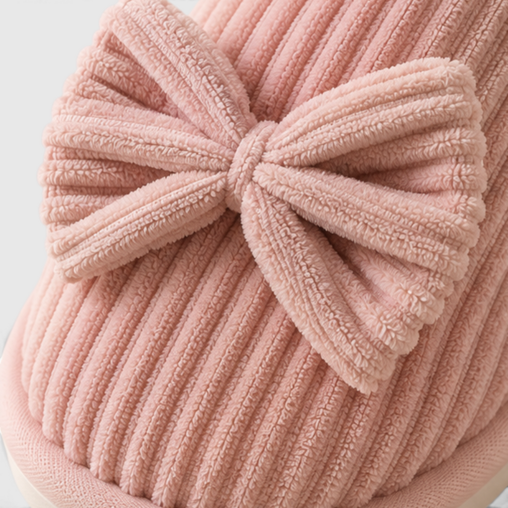 Chaussons Femme à Nœud – Pantoufles Chaudes, Douces et Légères pour l’Intérieur