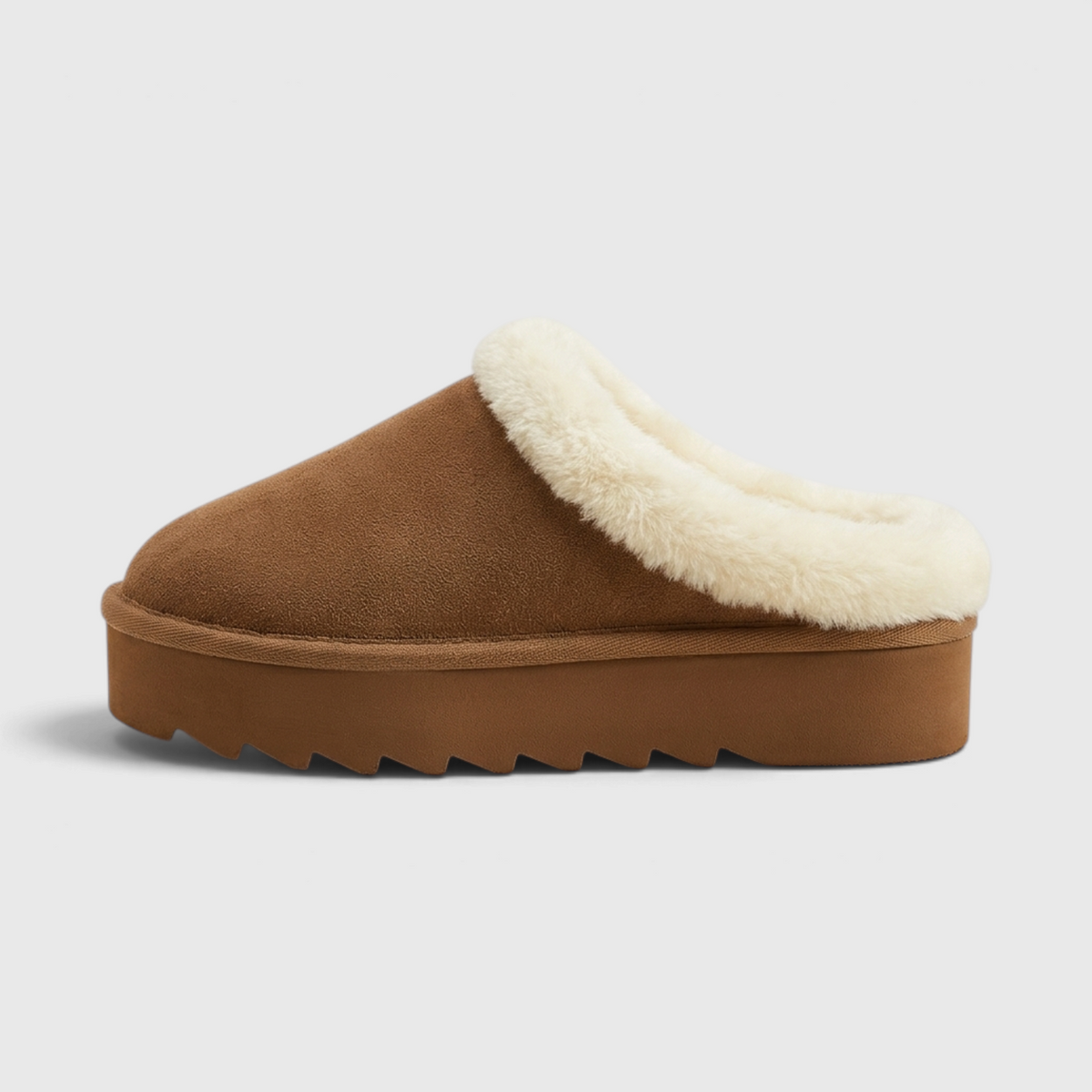 Mules Sabots Fourrées d'Hiver à Semelle Épaisse pour Femme – Suédine & Confort Moelleux