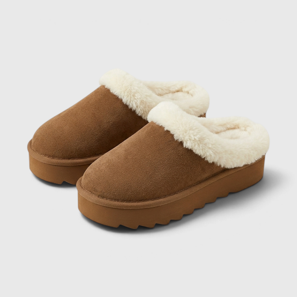 Mules Sabots Fourrées d'Hiver à Semelle Épaisse pour Femme – Suédine & Confort Moelleux