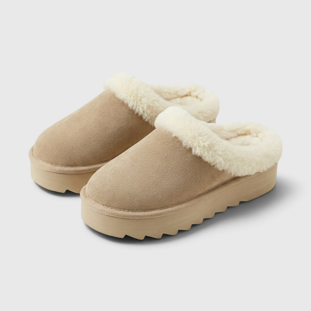 Mules Sabots Fourrées d'Hiver à Semelle Épaisse pour Femme – Suédine & Confort Moelleux