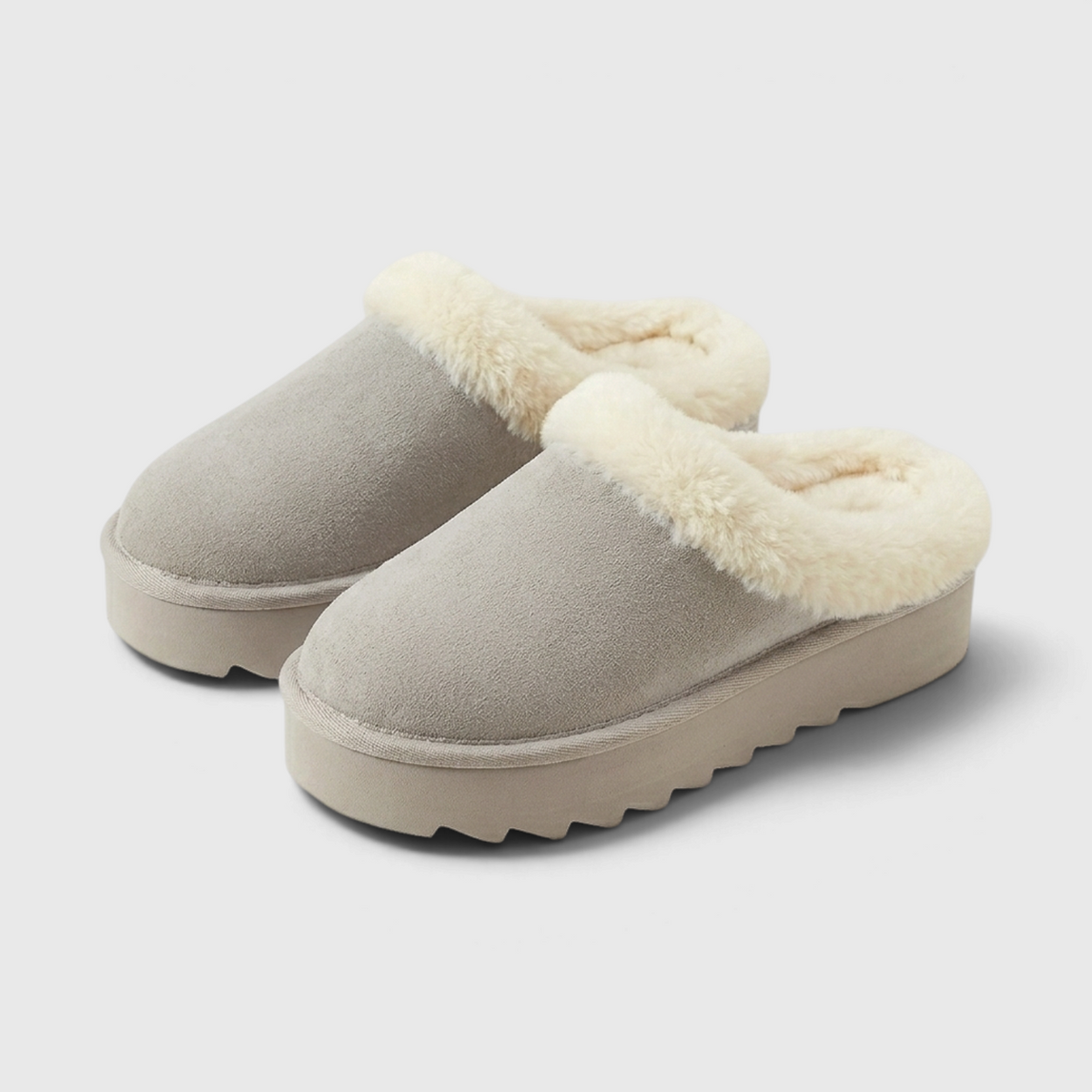 Mules Sabots Fourrées d'Hiver à Semelle Épaisse pour Femme – Suédine & Confort Moelleux
