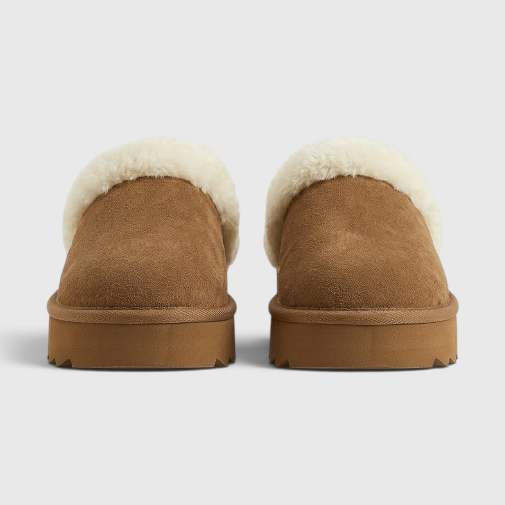 Mules Sabots Fourrées d'Hiver à Semelle Épaisse pour Femme – Suédine & Confort Moelleux