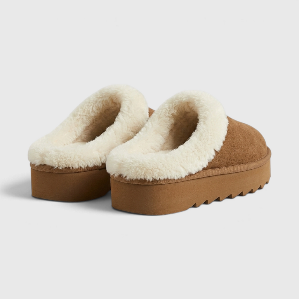 Mules Sabots Fourrées d'Hiver à Semelle Épaisse pour Femme – Suédine & Confort Moelleux