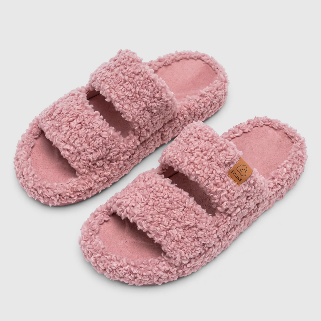 Chaussons Fourrés Femme – Mules Chaudes à Bout Ouvert, Semelle Souple Antidérapant