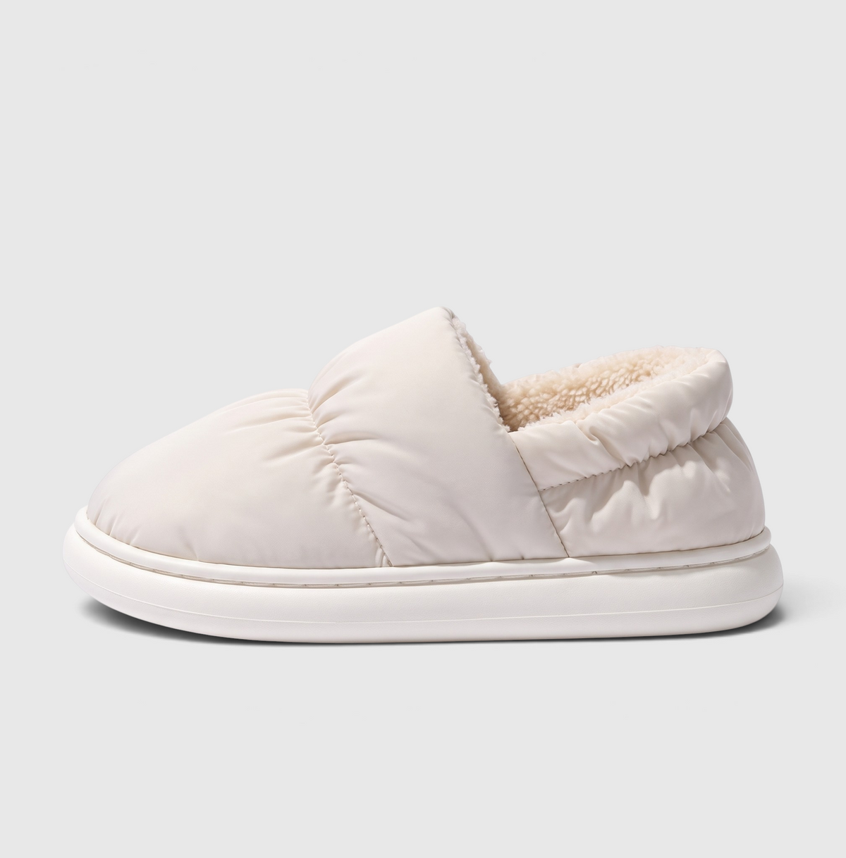 Chaussons femme effet doudoune à talon fermé – Chaussures douces, chaudes et confortables