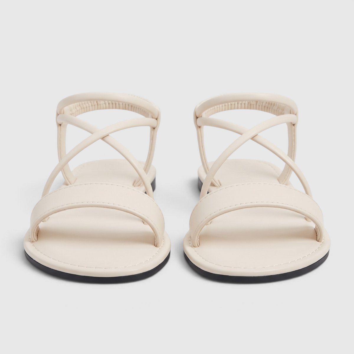 Sandales plates femme à brides croisées et élastique arrière – Nu-pieds d'été souples, légers et confortables pour plage et vacances