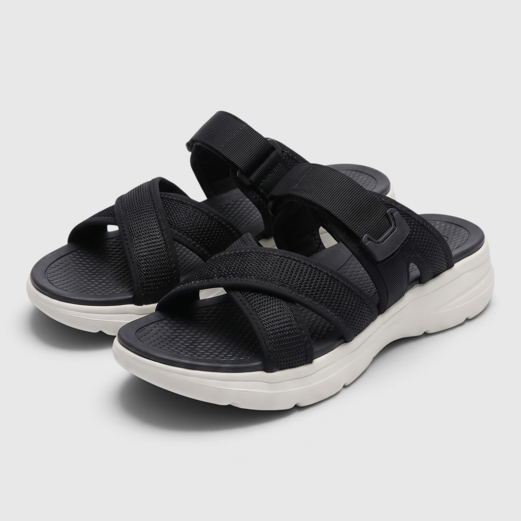 Mules femme sportives en mesh respirant à bride scratch réglable – Sandales d'été légères, confortables et amortissantes pour marche, voyage et plage