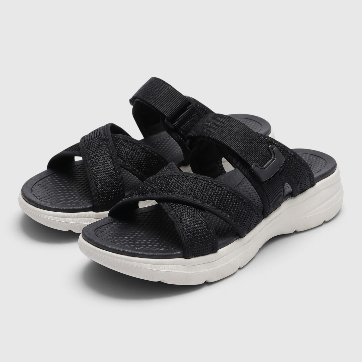 Mules femme sportives en mesh respirant à bride scratch réglable – Sandales d'été légères, confortables et amortissantes pour marche, voyage et plage