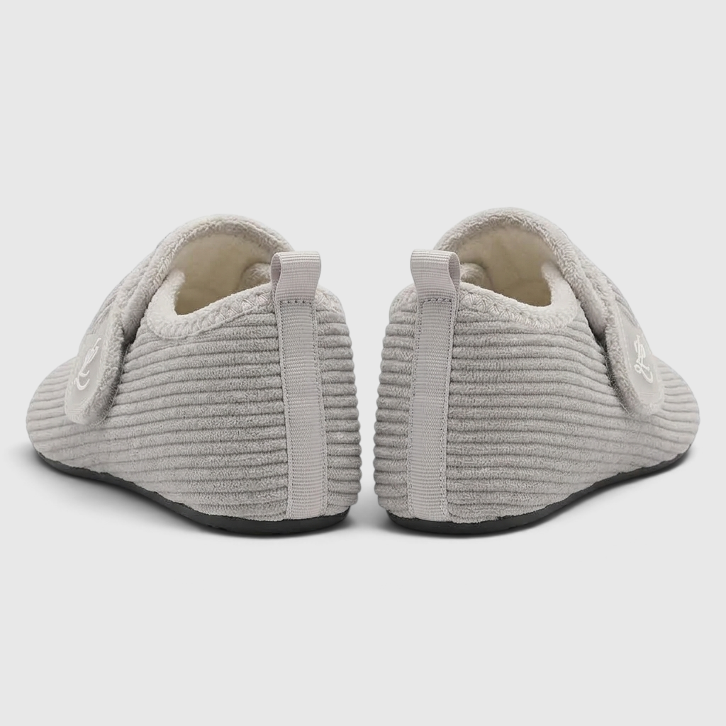 Chaussons souples ergonomiques pour pieds larges – Chaussons chaussettes réglables à scratch, semelle fine antidérapante