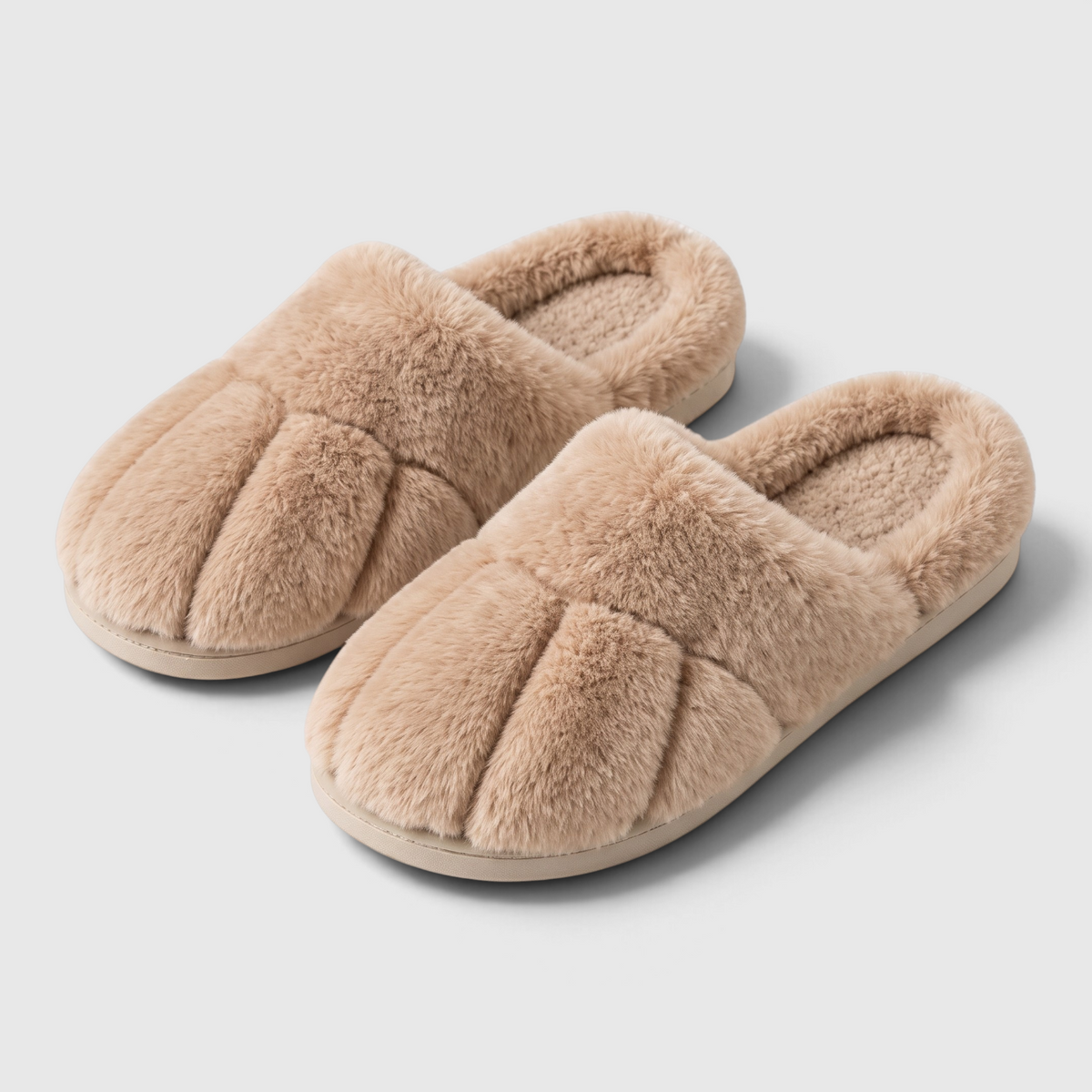 Pantoufles femme en fausse fourrure motif patte de chat – Chaussons d'intérieur doux, chauds et confortables à semelle plate