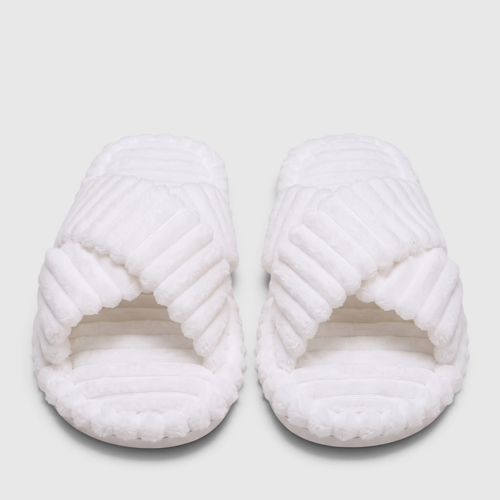 Chaussons Croisés en Velours Côtelé Femme & Homme – Pantoufles Douces et Chaudes à Semelle Plate