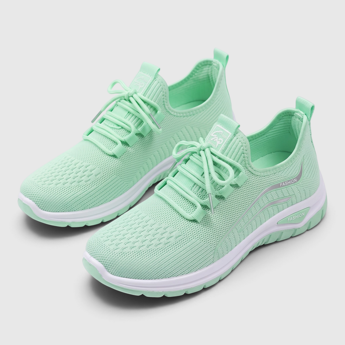 Baskets femme en maille tricotée respirante – Chaussures de marche douces, légères et confortables