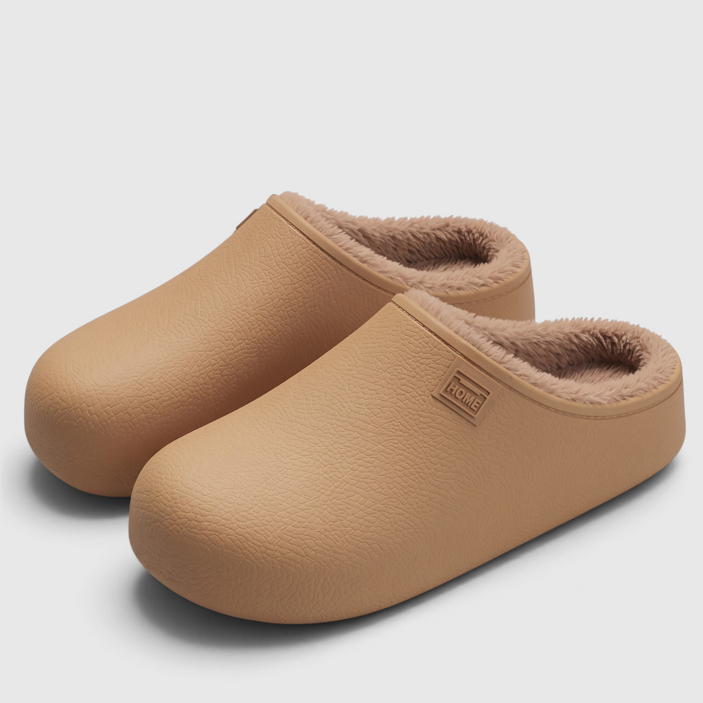 Sabots femme et homme imperméables en EVA doublés polaire – Mules d'hiver chaudes, douces et confortables à semelle épaisse