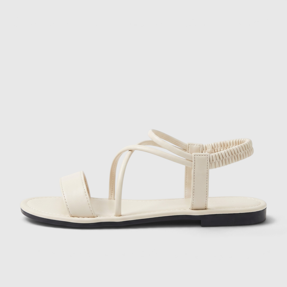 Sandales plates femme à brides croisées et élastique arrière – Nu-pieds d'été souples, légers et confortables pour plage et vacances