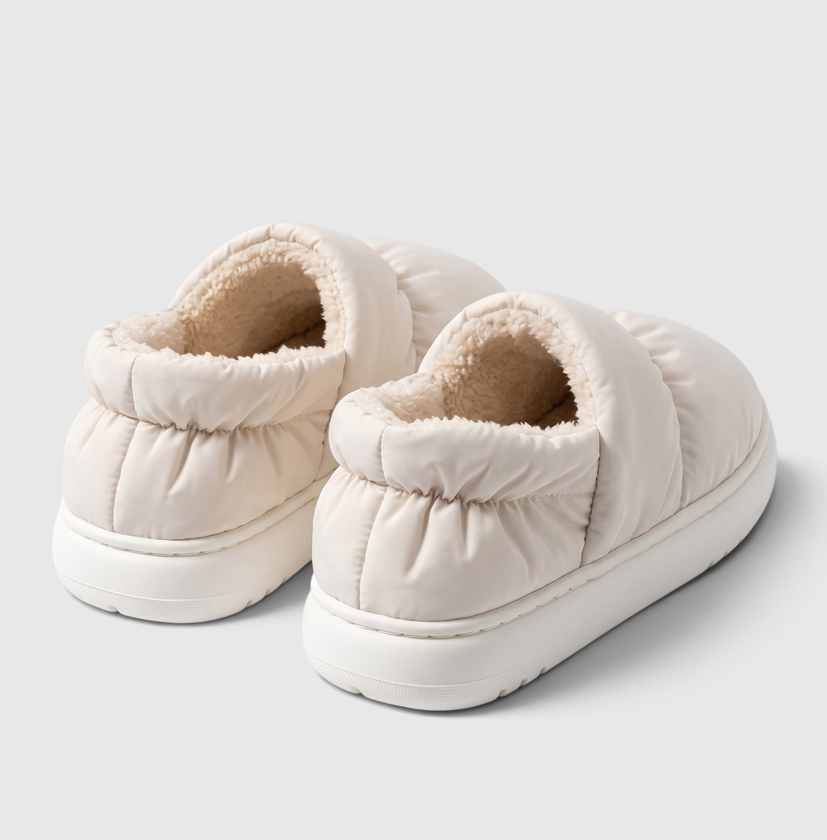 Chaussons femme effet doudoune à talon fermé – Chaussures douces, chaudes et confortables