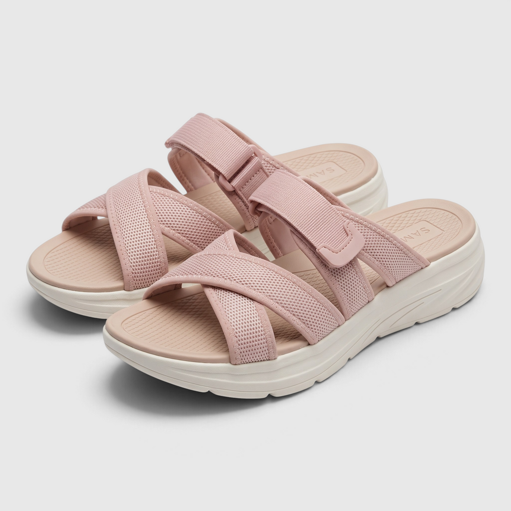 Mules femme sportives en mesh respirant à bride scratch réglable – Sandales d'été légères, confortables et amortissantes pour marche, voyage et plage