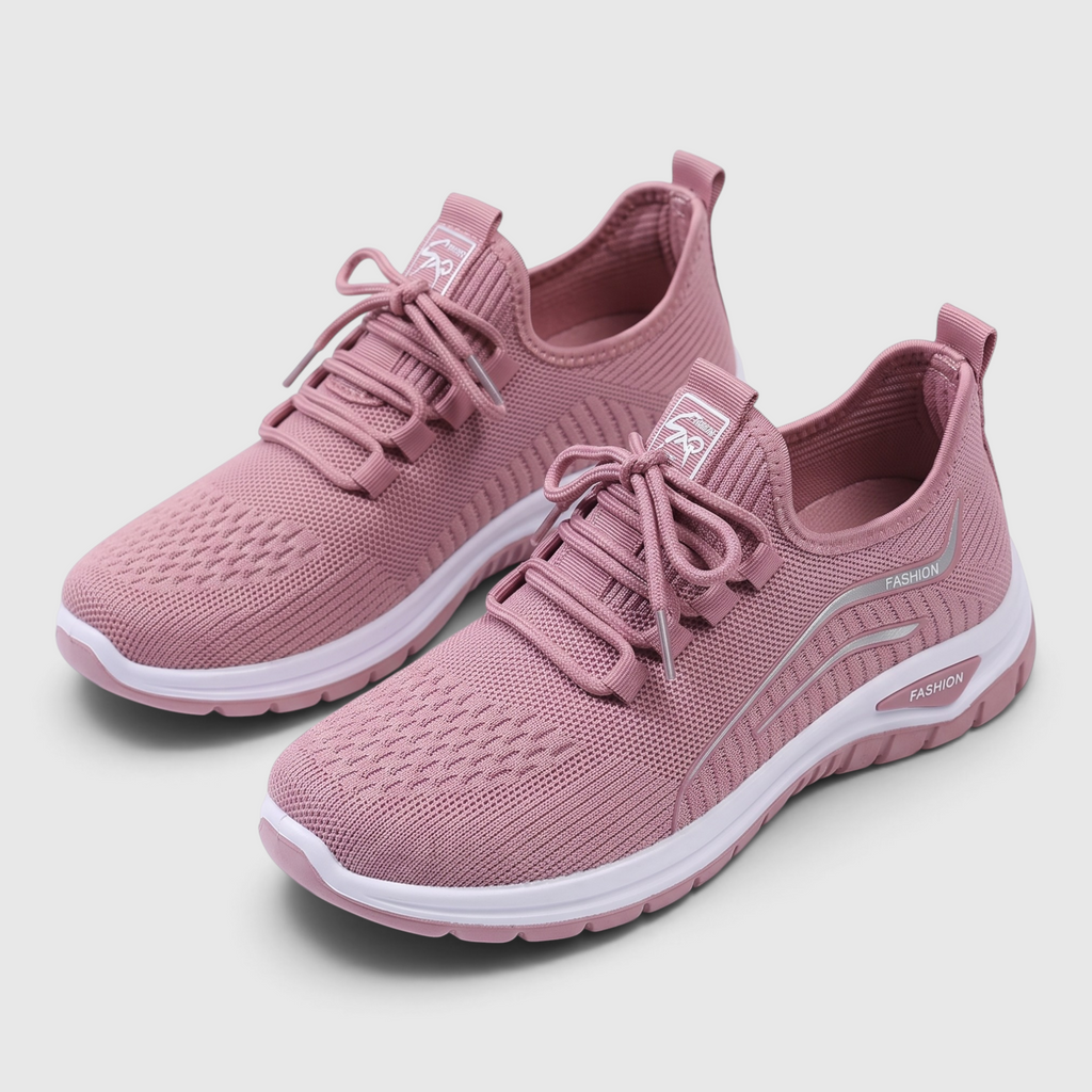 Baskets femme en maille tricotée respirante – Chaussures de marche douces, légères et confortables