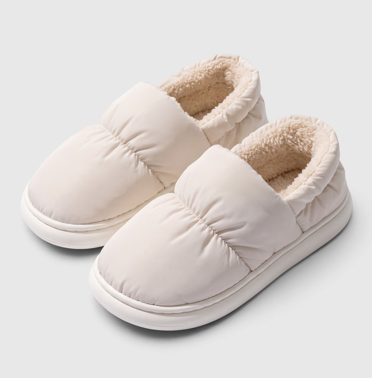 Chaussons femme effet doudoune à talon fermé – Chaussures douces, chaudes et confortables