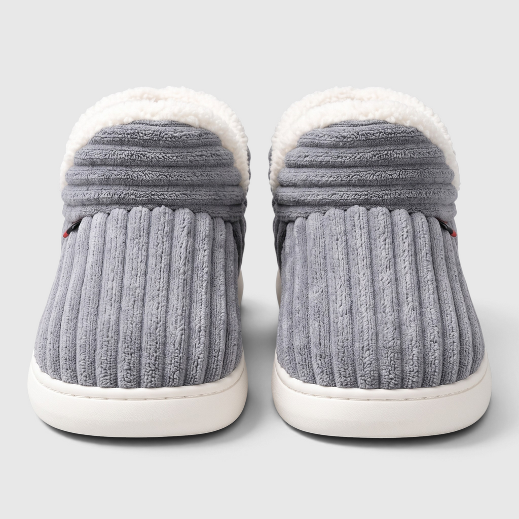 Chaussons Montants Fourrés en Velours Côtelé Femme & Homme – Bottines Douces et Chaudes à Semelle Antidérapante