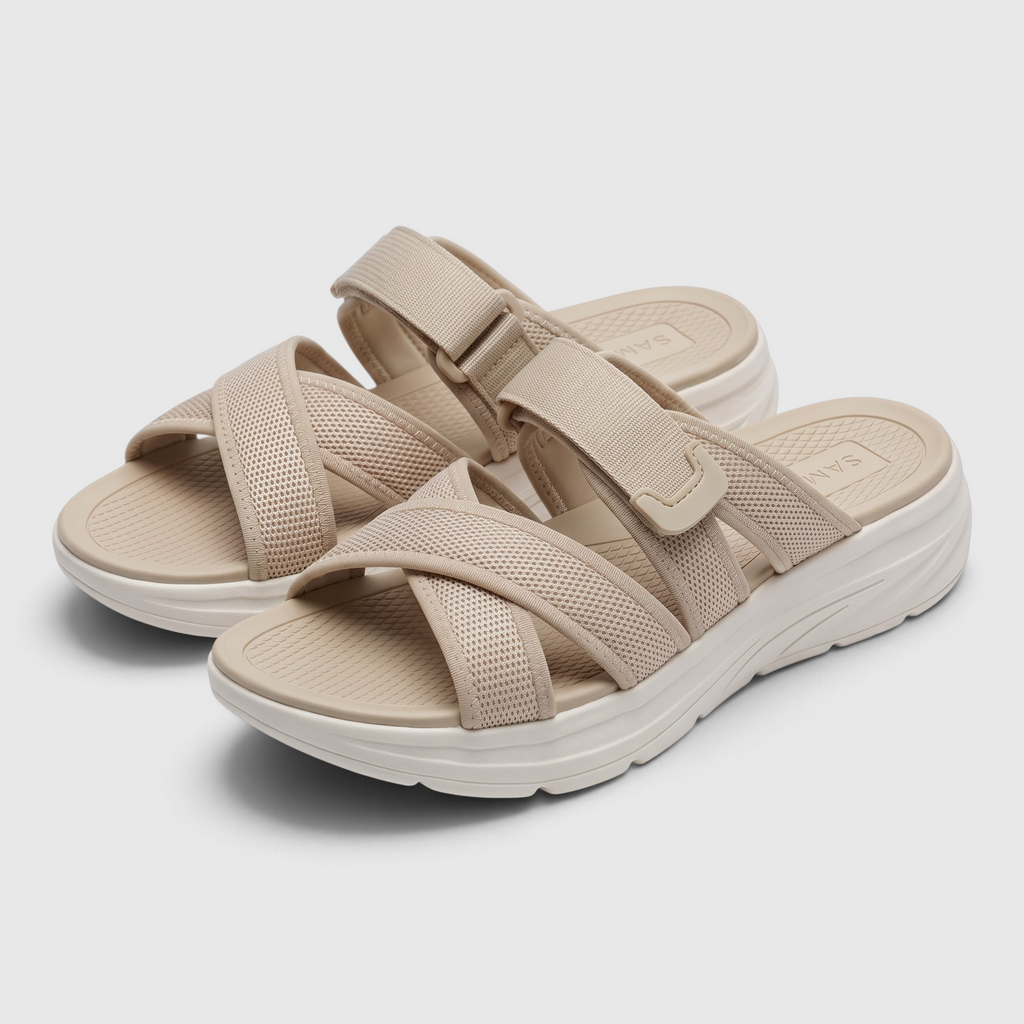 Mules femme sportives en mesh respirant à bride scratch réglable – Sandales d'été légères, confortables et amortissantes pour marche, voyage et plage