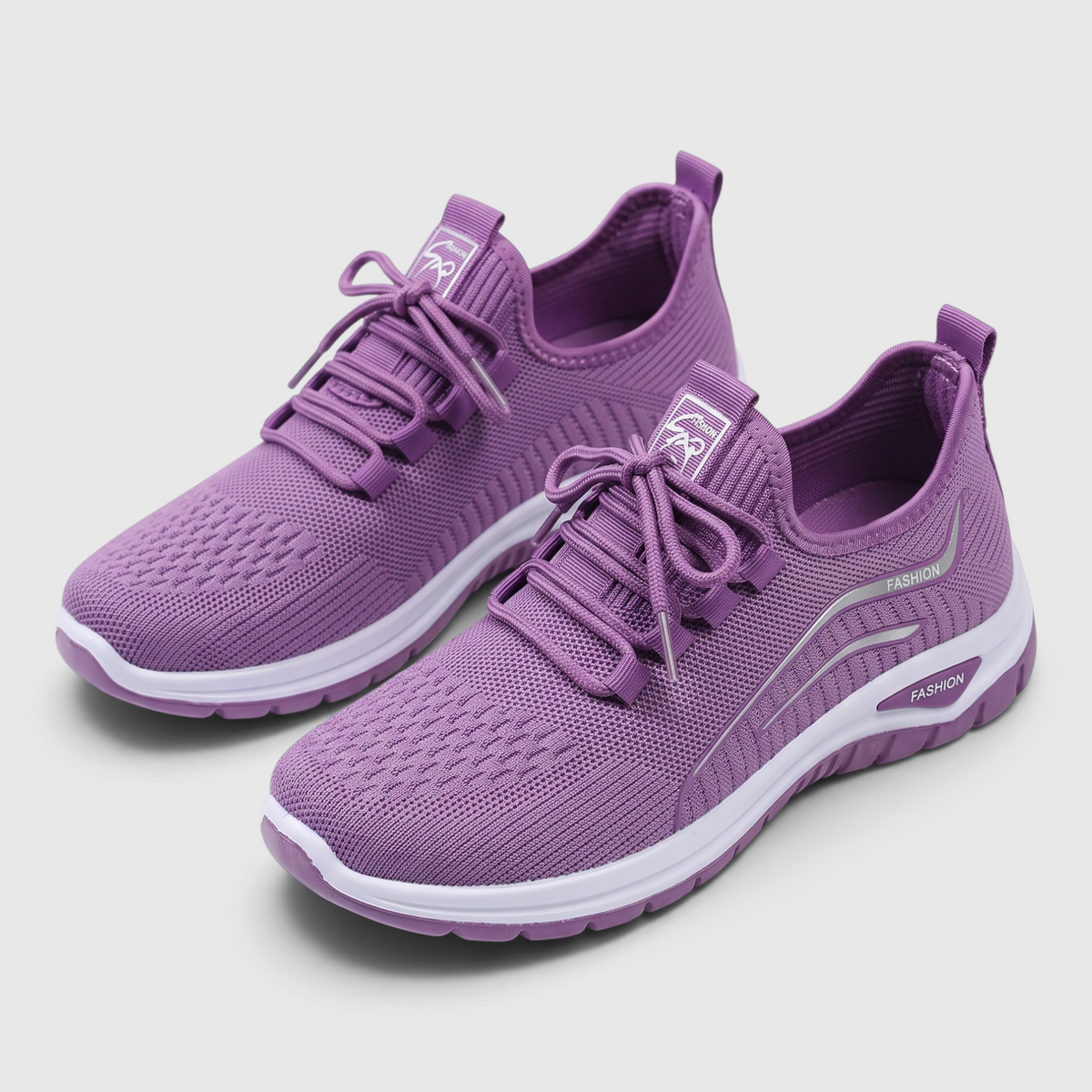 Baskets femme en maille tricotée respirante – Chaussures de marche douces, légères et confortables