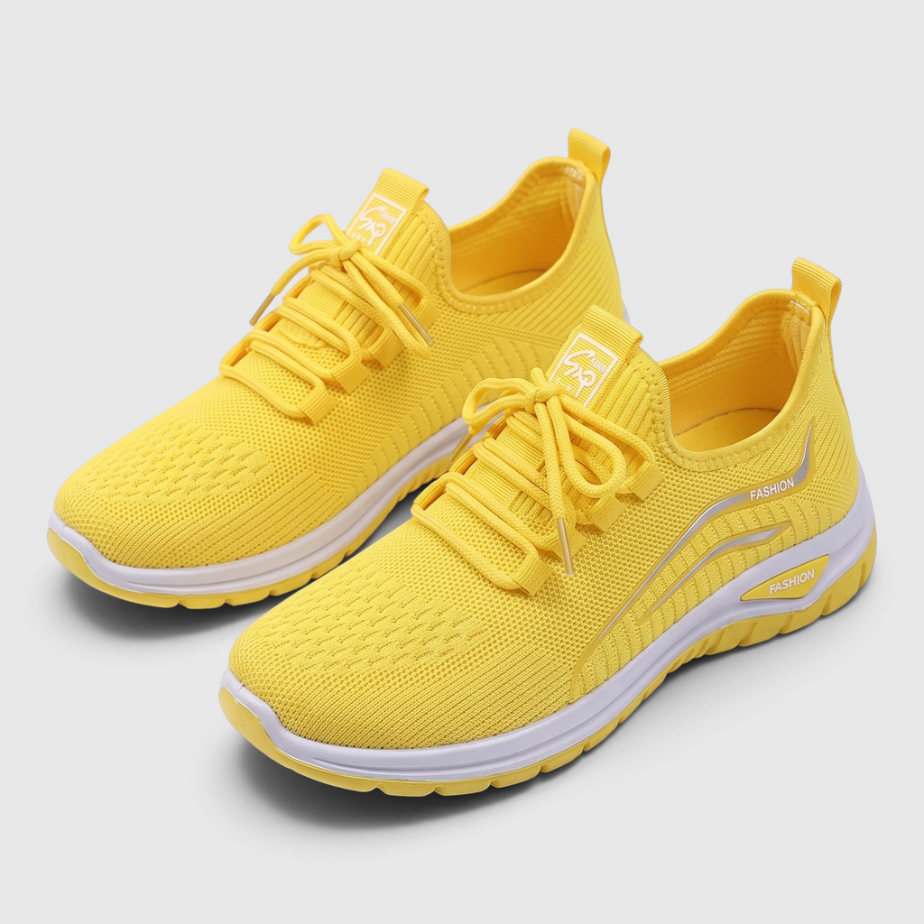 Baskets femme en maille tricotée respirante – Chaussures de marche douces, légères et confortables