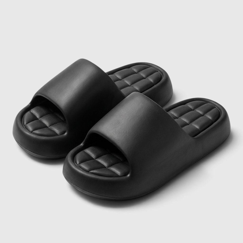 Claquettes unisexes à semelle épaisse et assise matelassée – Mules de bain plateforme confort nuage ultra légères