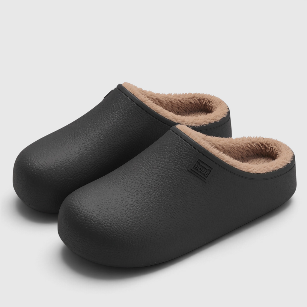 Sabots femme et homme imperméables en EVA doublés polaire – Mules d'hiver chaudes, douces et confortables à semelle épaisse