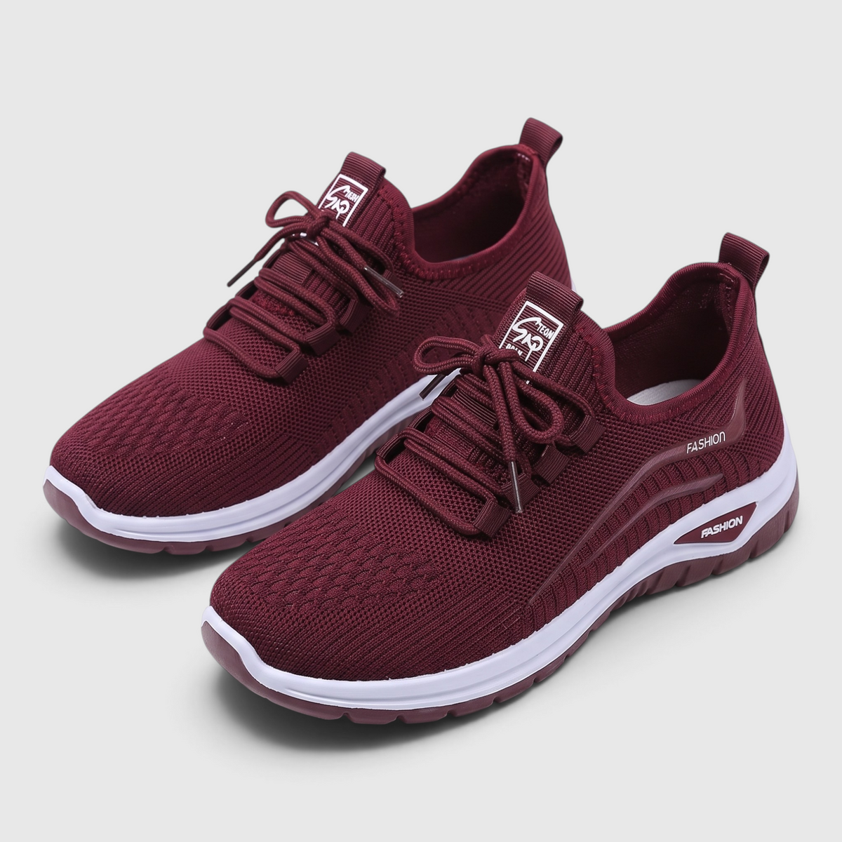 Baskets femme en maille tricotée respirante – Chaussures de marche douces, légères et confortables