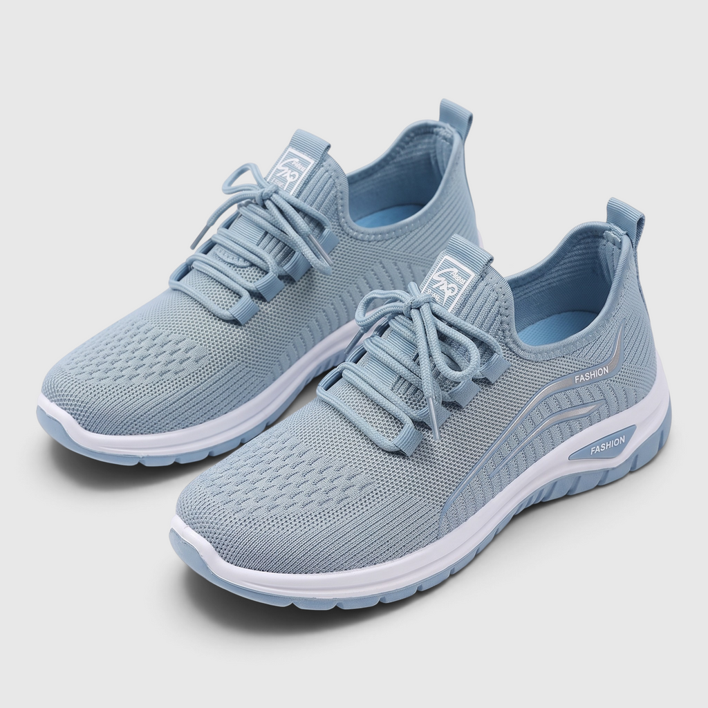 Baskets femme en maille tricotée respirante – Chaussures de marche douces, légères et confortables