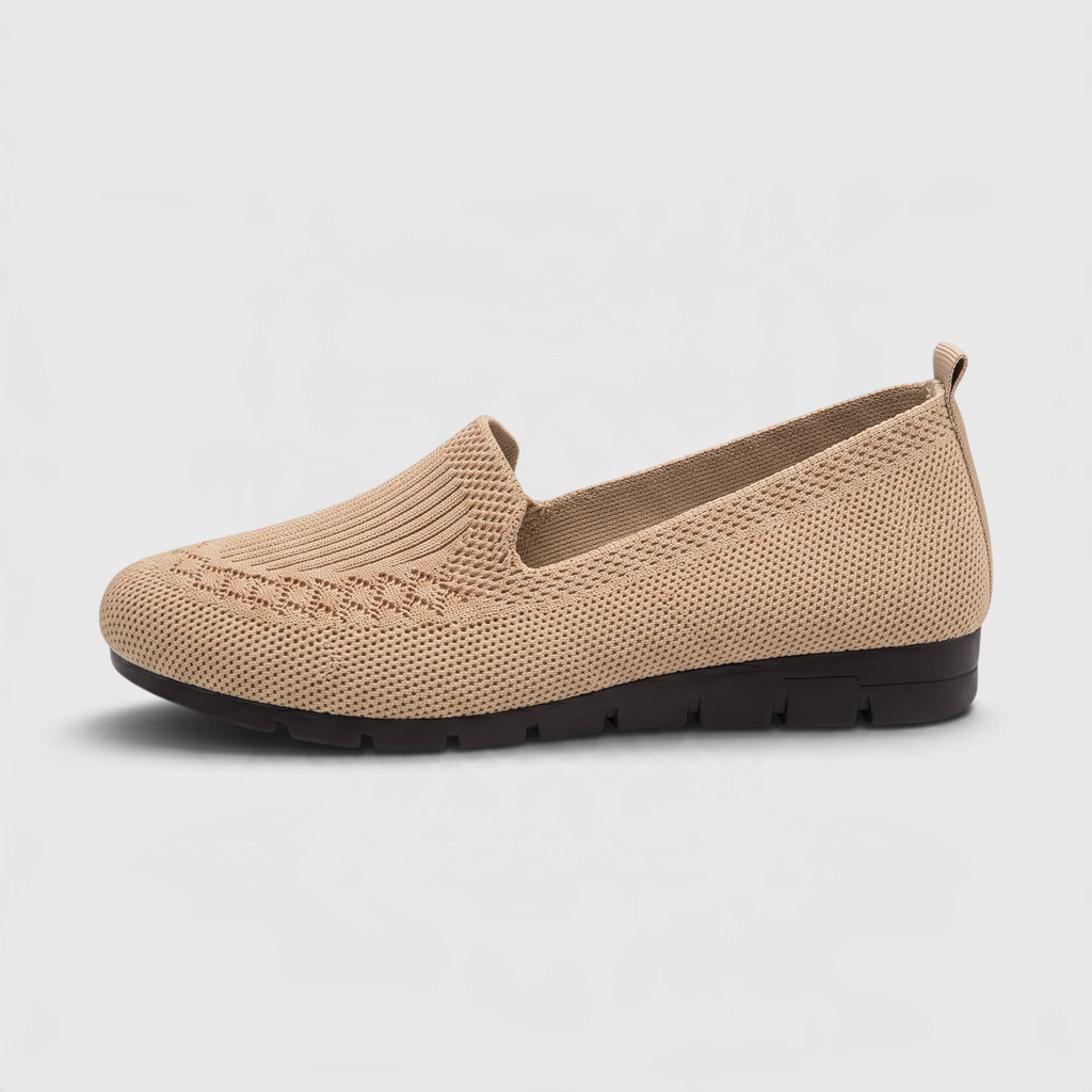 Mocassins Plats Slip-On en Maille Tricotée — Plateau Côtelé Élégant & Semelle Souple Antidérapante