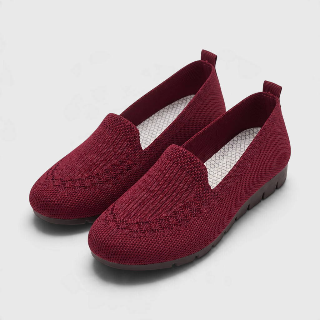 Mocassins Plats Slip-On en Maille Tricotée — Plateau Côtelé Élégant & Semelle Souple Antidérapante