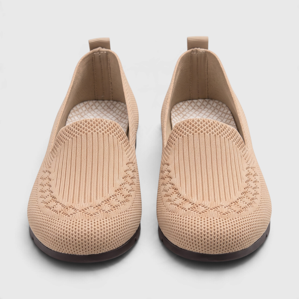 Mocassins Plats Slip-On en Maille Tricotée — Plateau Côtelé Élégant & Semelle Souple Antidérapante