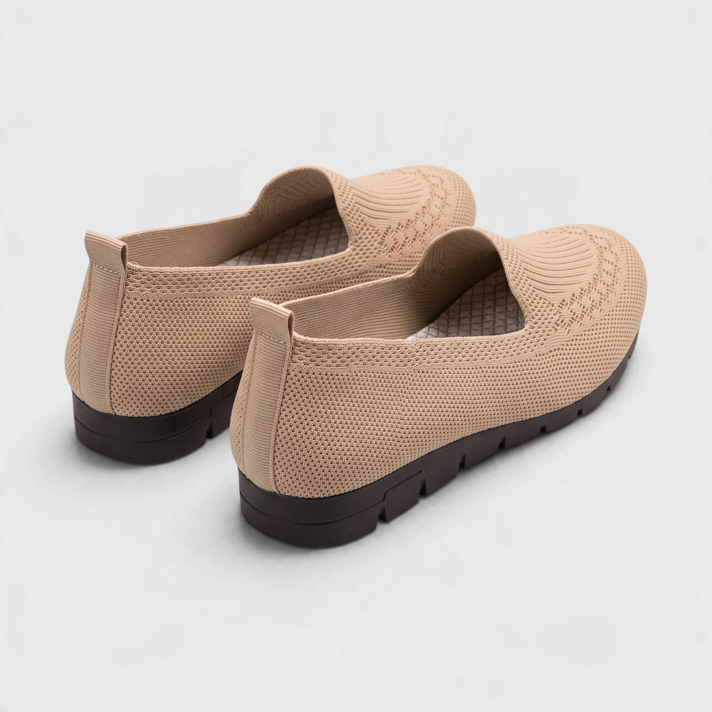 Mocassins Plats Slip-On en Maille Tricotée — Plateau Côtelé Élégant & Semelle Souple Antidérapante