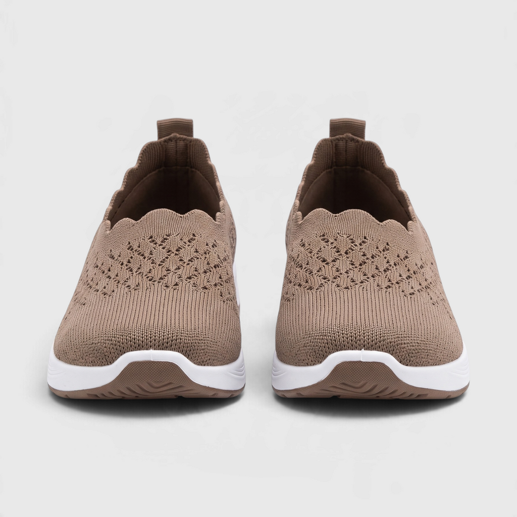 Mocassins Slip-On Femme en Maille Respirante - Semelle Compensée Souple Confort Marche
