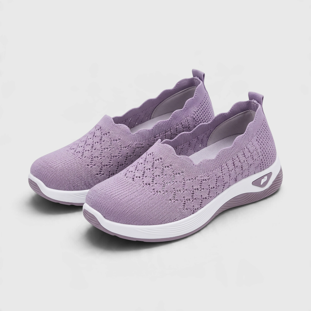 Mocassins Slip-On Femme en Maille Respirante - Semelle Compensée Souple Confort Marche