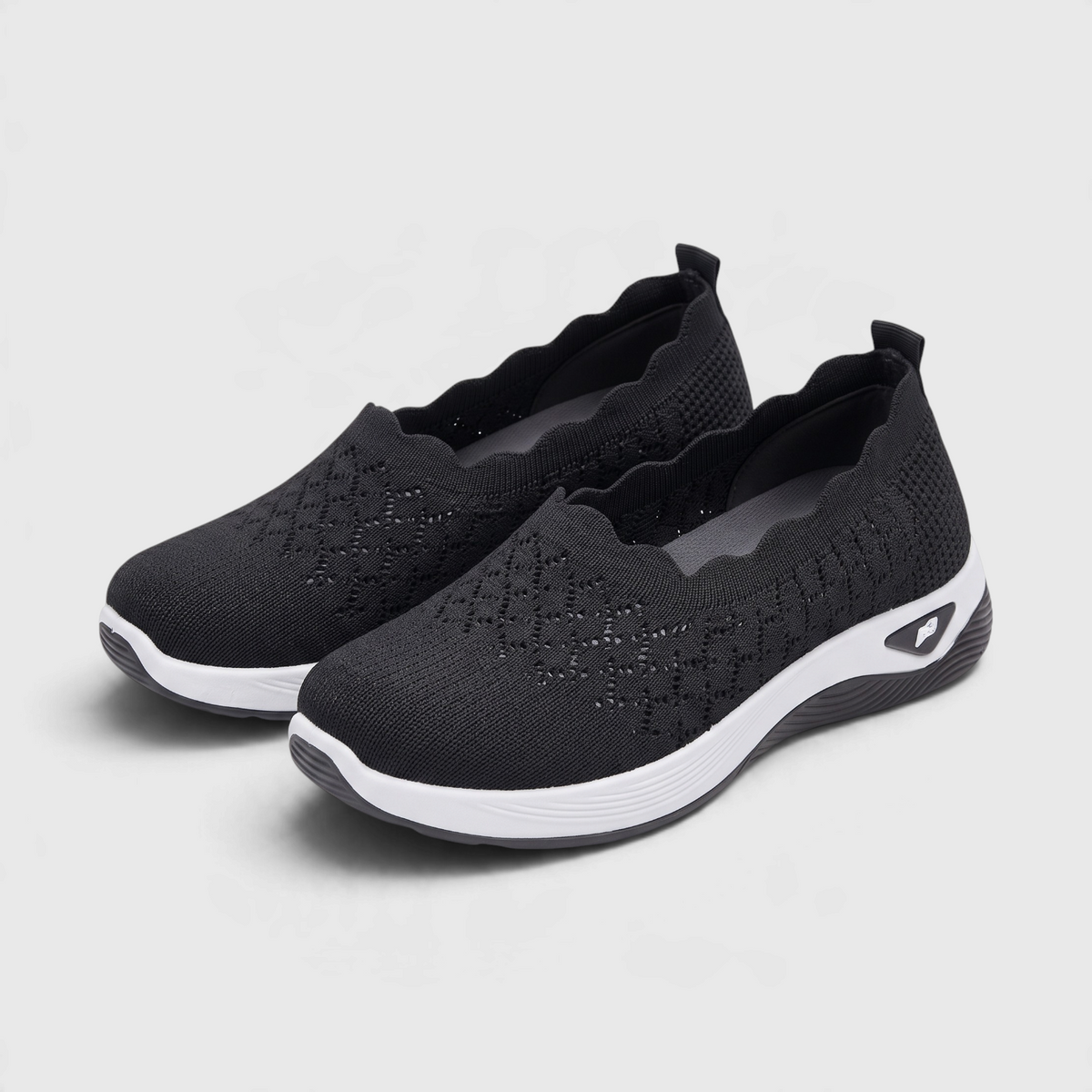 Mocassins Slip-On Femme en Maille Respirante - Semelle Compensée Souple Confort Marche
