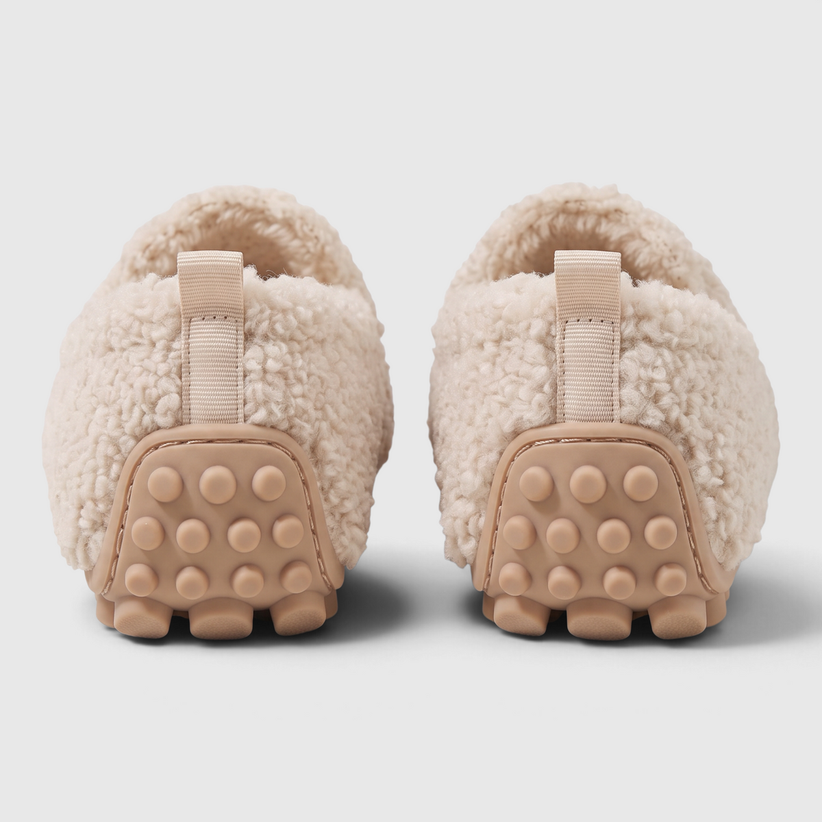 Mocassins Slip-on en Matière Bouclette Teddy pour Femme — Grand Confort, Chaleur Douillette & Semelle Souple