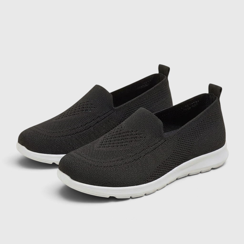Mocassins femme plats en maille ajourée respirante – Chaussures de ville slip-on légères, souples et confortables à semelle blanche