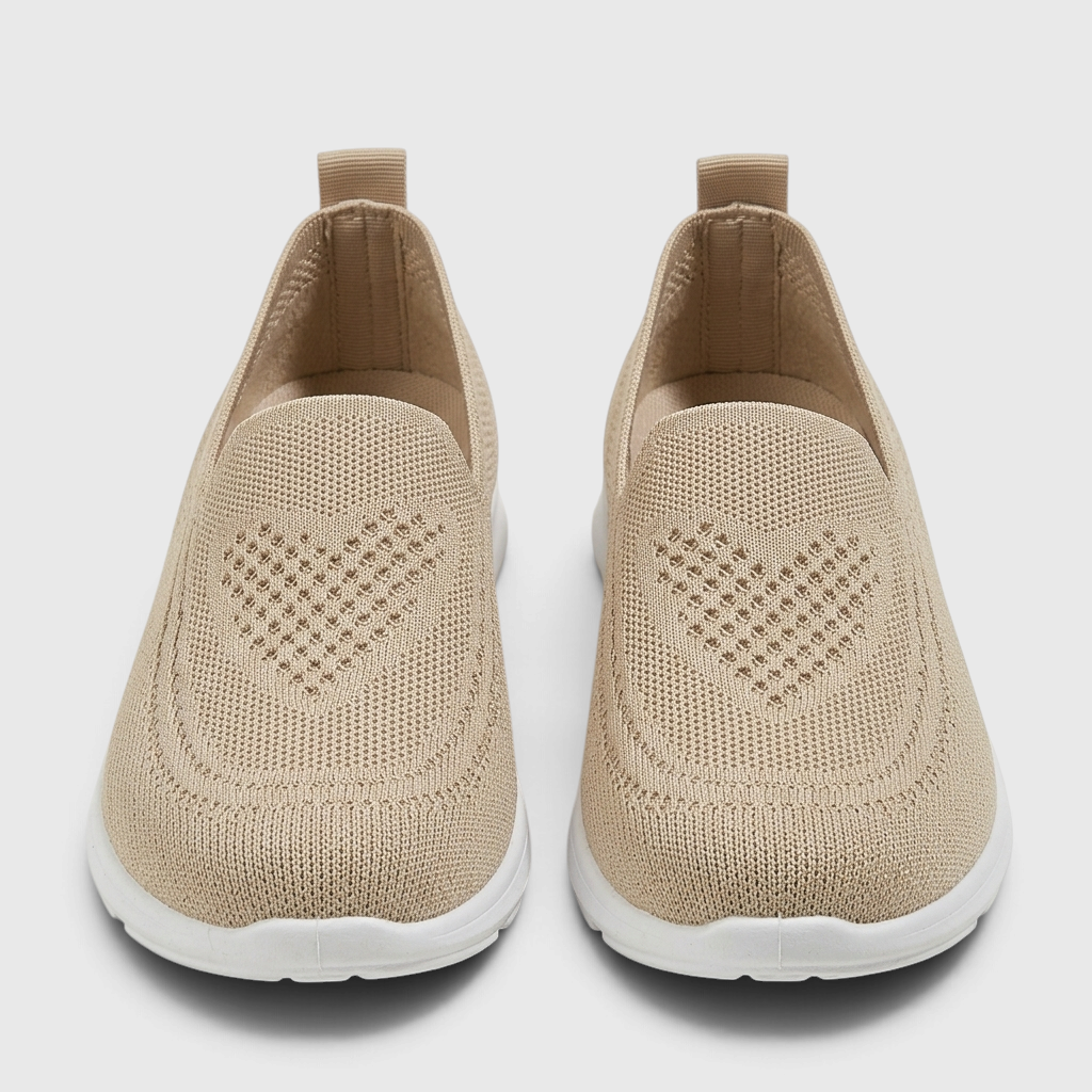 Mocassins femme plats en maille ajourée respirante – Chaussures de ville slip-on légères, souples et confortables à semelle blanche