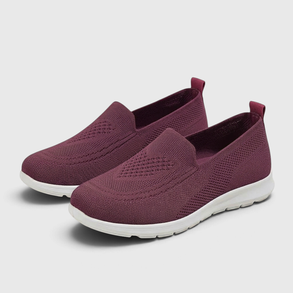 Mocassins femme plats en maille ajourée respirante – Chaussures de ville slip-on légères, souples et confortables à semelle blanche