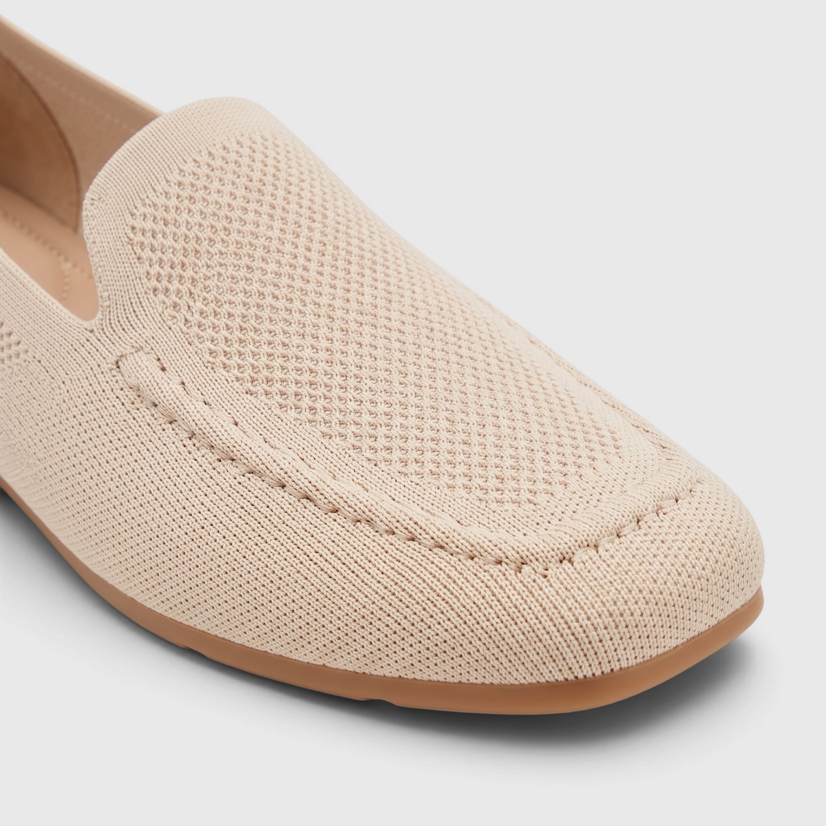 Mocassins femme plats en maille tricotée à bout carré – Ballerines souples, légères et pliables à semelle flexible