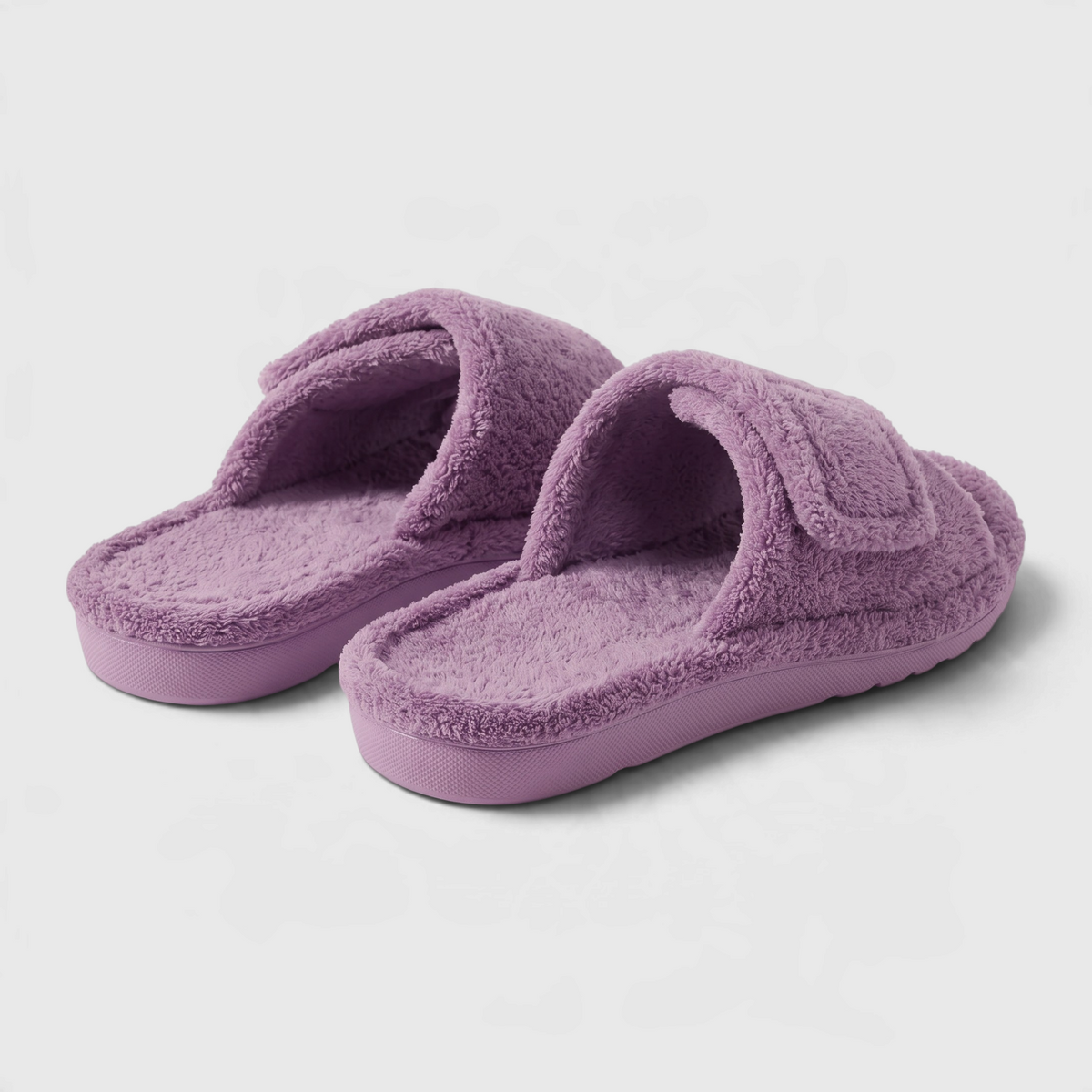 Mules d'Intérieur Pelucheuses avec Soutien Plantaire Orthopédique & Scratch Réglable – Confort Maison Femme